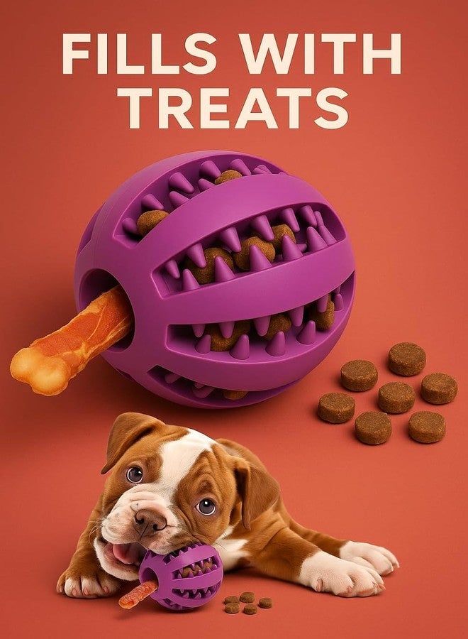 RoverPets Nontoxic Bite Resistant Teething Toys Balls for Small/Medium/Large Dog and Puppy Cat, Dog Pet Food Treat Feeder Chew Tooth Cleaning Ball Exercise Game IQ Training Ball - Image 4